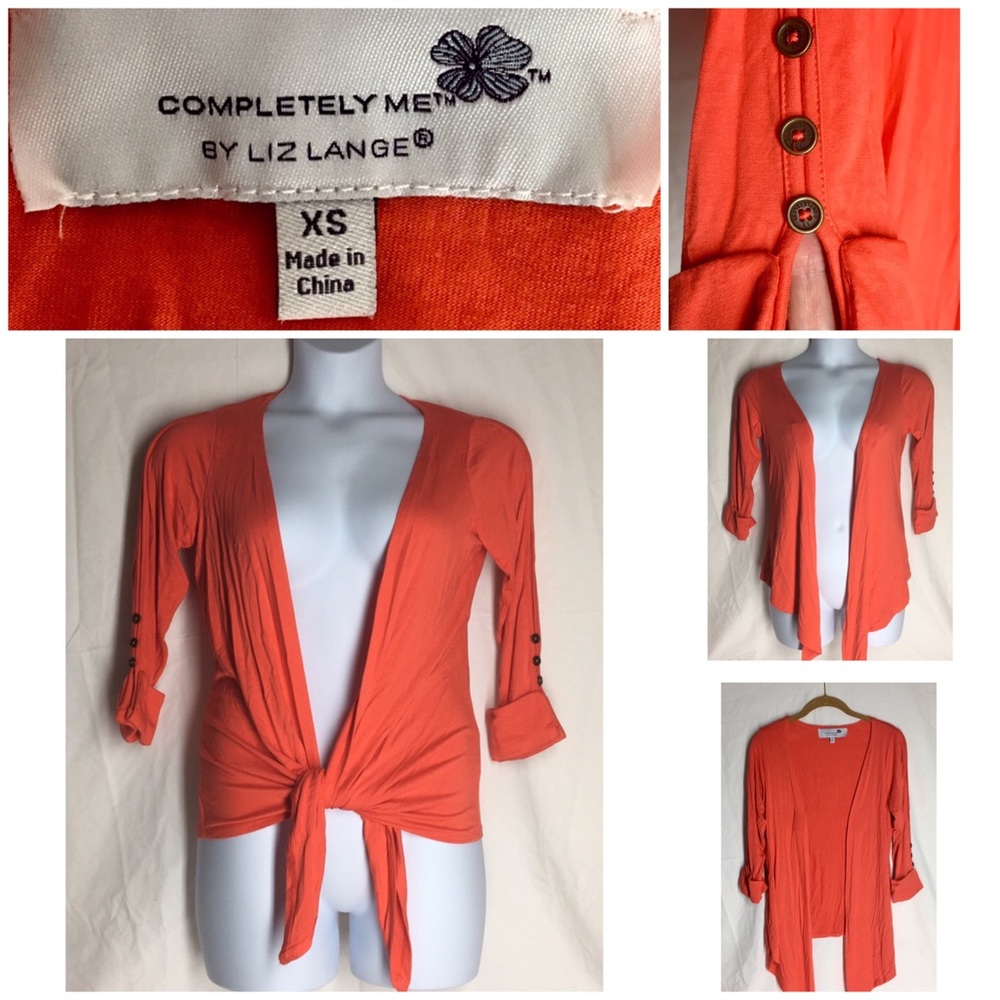 🛍Completely Me by Liz Lange Orange Cardigan Sz XS